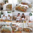 thumbnail image 5 of Fall Red Bedding Duvet Cover Set King Size 4 Pieces Bird Farmhouse Style Pumpkin Corn Wood Plaid Bedding Set with Zipper Closure, 1 Comforter Cover 92x106 Inches 1 Flat Sheet & 2 Pillow Cases, 5 of 7