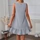 thumbnail image 5 of TaTaai Women's Lightweight Slip Mini Dress Solid Color Round Neck Sleeveless Casual Polyester Summer Dress Gift, 5 of 7