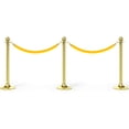 thumbnail image 5 of Uxcell 3.3 Feet Yellow Velvet Stanchion Rope Crowd Control Barrier Rope with Snap Hooks, Golden, 5 of 6