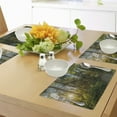 thumbnail image 4 of Ambesonne Nature Place Mats Set of 4, National Park Trees Path, Standard Size, Blue Green, 4 of 6