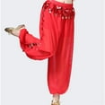 thumbnail image 2 of Women's Belly Dance Pants Shiny Sequin Tassel Trouser Performance Loose Pants, 2 of 3