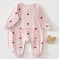 thumbnail image 3 of WUANDIXFA Newborn Dress Infant Clothes Cute Outfit Long Sleeve Romper Hat Baby Clothes Girl Gifts,Pink,4-7 Months, 3 of 6