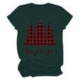 thumbnail image 1 of Haut de Sapin de Noël Femme Décontracté Col Rond Manches Courtes T-shirt Imprimé Sapin de Noël Haut, 1 of 6