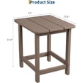 thumbnail image 3 of YUSAZENS Petite Table Basse Carrée d'Extérieur en HDPE, Résistante aux Intempéries pour Terrasse et Jardin, Siège d'Extérieur Brun, 3 of 7