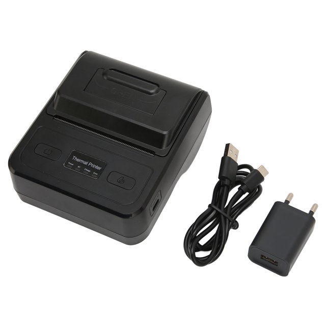 Desktop Label Printers, Thermal Label Printer Large Capacity Easy Operation For Warehouse Black