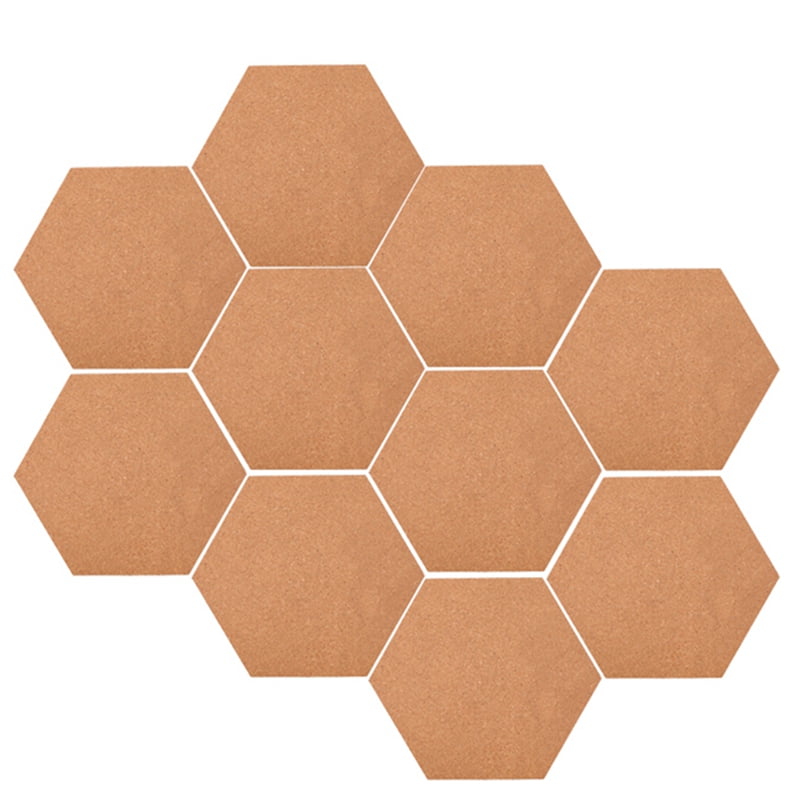 Hexagon Cork Bulletin Message Note Memo Board Wood Frame Pin Board 
