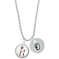 thumbnail image 1 of Delight Jewelry Silvertone Domed Ballet Dance Instructor Silvertone Script Initial Disc - O - Charm Necklace, 20"+3", 1 of 4
