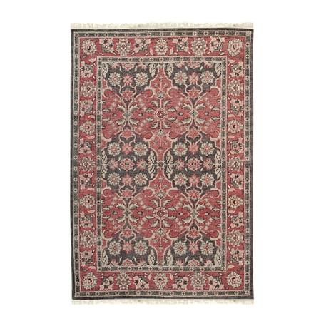 EORC Rust Hand Knotted Wool Traditional Bakhtiari Rug, 9' x 12'-Color:Rust,Material:Wool