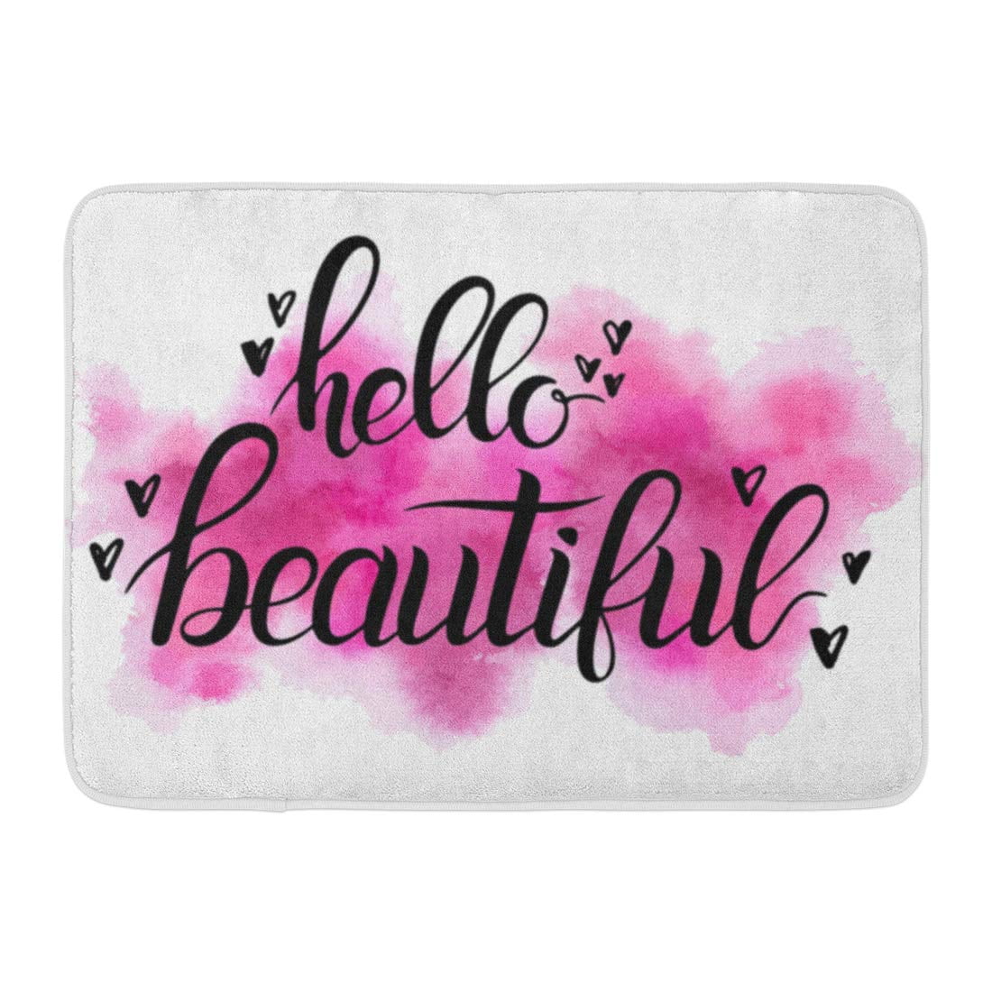 LADDKE 8March Hello Beautiful Hand Lettering on Watercolor Pink Hearts