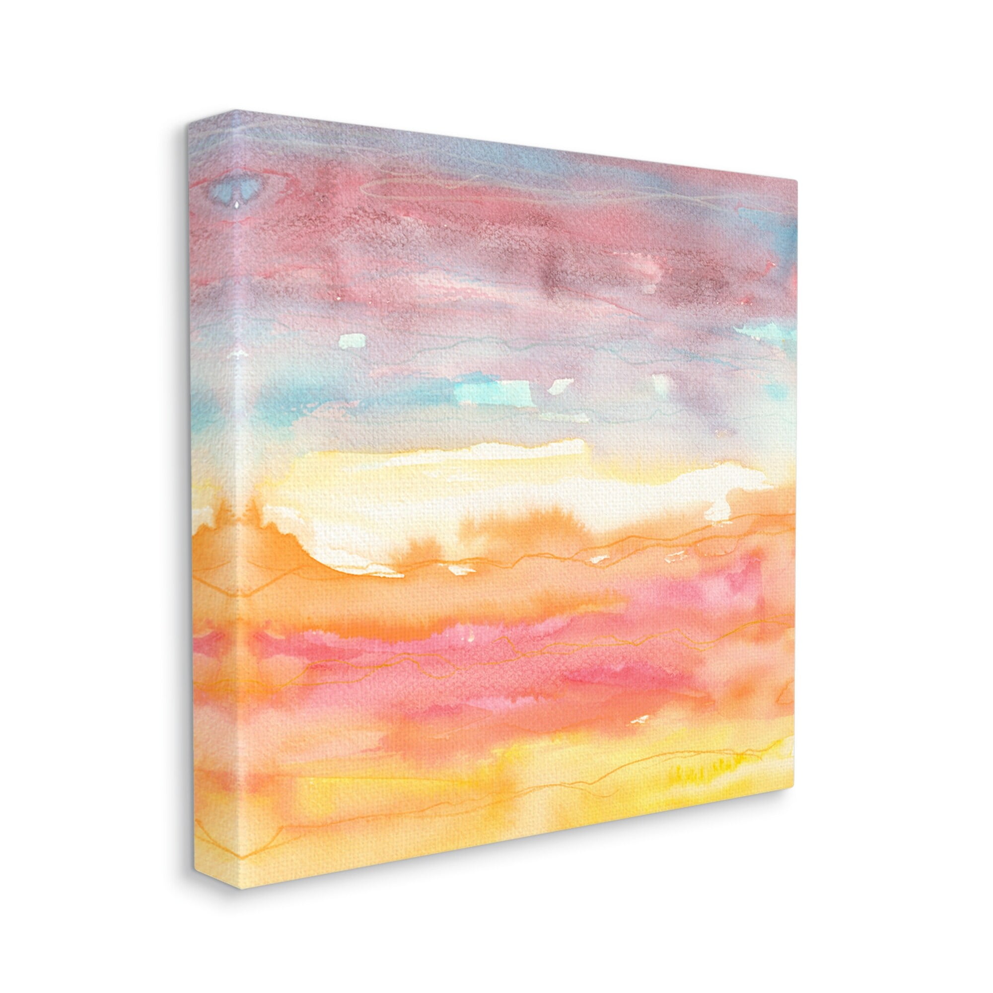 Stupell Industries Abstract Landscape Red Orange Sun Rays Watercolor Painting Gallery Wrapped Canvas Print Wall Art, Design by Elvira Errico