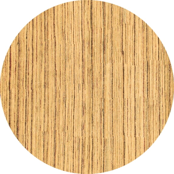 Ahgly Company Indoor Round Abstract Brown Modern Area Rugs, 4' Round
