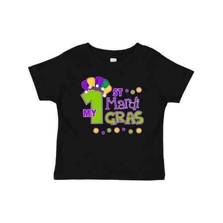 

Inktastic My 1st Mardi Gras with Clown Hat and Dots Gift Baby Boy or Baby Girl T-Shirt