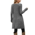 thumbnail image 4 of Maean Women's Knit Long Sleeve Dress Fall Winter Crewneck Casual Midi Tunic Dresses with Pockets, 4 of 5