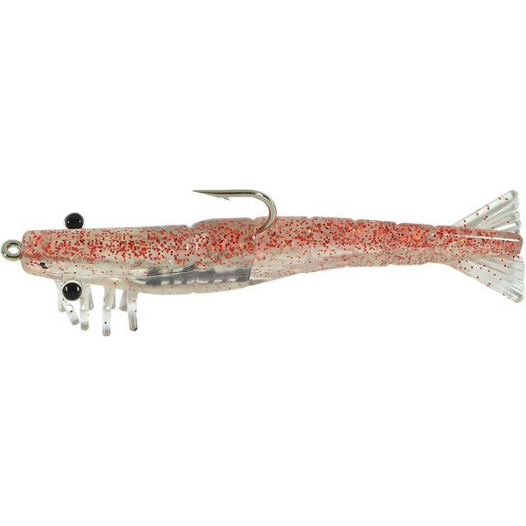 H&H TKO143-30 TKO Shrimp 3 1/2" 1/4 oz Clear And Red Glitter 3 Per Pack