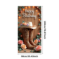 thumbnail image 3 of Floral Decor Banner Western Cowboy Wooden Background for Birthday Party Celebration Event, 3 of 7