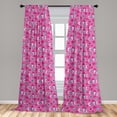 thumbnail image 5 of Ambesonne Feminine Curtains, Crown Pattern Flower, Pair of 28"x95", Fuchsia, 5 of 5