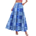 thumbnail image 4 of Women's Floral Print Pencil Skirt Elastic High Waist Vacation Bodycon Maxi Skirts Sky Blue B L, 4 of 7