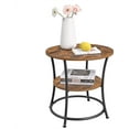 thumbnail image 5 of Side Table, Round End Table with 2 Storage Shelves Nightstand for Living Room, Accent Coffee Table, Rustic Brown, 5 of 6