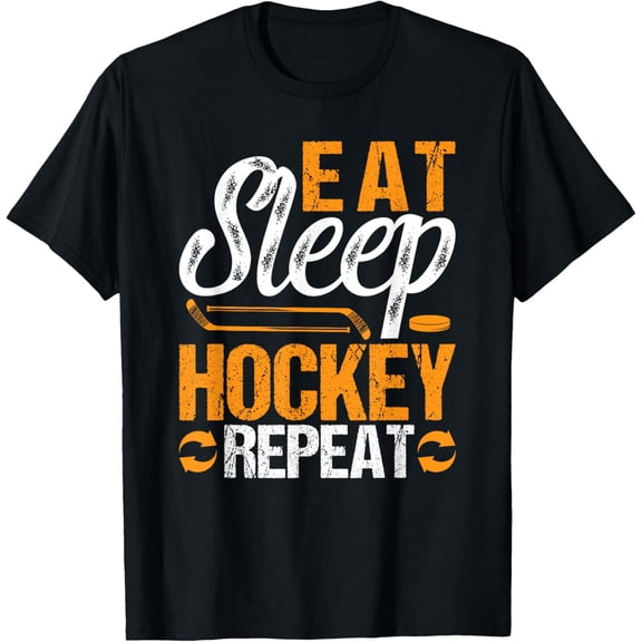 Eat Sleep Hockey Repeat Sport Themed Youth Christmas T-Shirt