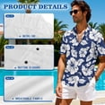 thumbnail image 5 of Uorisanigo Blue Hibiscus Couple Matching Outfit Men's Button Down Shirt Size L Summer Workwear Hawaiian Tops and Womens Sleeveless Dress A-Line Elastic Waist Beach Vacation Sundress, 5 of 8