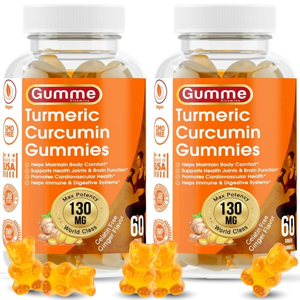 GumMe Turmeric Curcumin Gummies with Ginger, Tumeric Gummies with Black