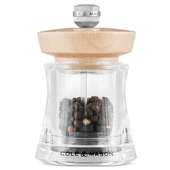 Cole & Mason Holborn Acrylic Natural Beech Pepper Mill 3.75"