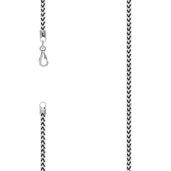 925 Silver Solid Franco Chain Rhodium 2.5mm Necklace 16 Inch Chain Necklace for Women and Men