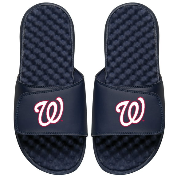 Youth ISlide Navy Washington Nationals Alternate Logo Slide Sandals