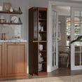 thumbnail image 4 of Palace Imports 100% Solid Wood 16.5" Pantry Cabinet with Frosted Glass, Solid Doors and Adjustable Shelves, Mocha, 4 of 6