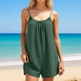 thumbnail image 2 of Women's Spaghetti Strap Scoop Neck Backless Romper Loose Casual Summer Outfit with Pockets, 2 of 5