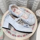 thumbnail image 5 of Zapatos de tacón medio estilo Lolita con punta redonda y lazo para mujer, sandalias de PU a la moda para fiesta, 5 of 6