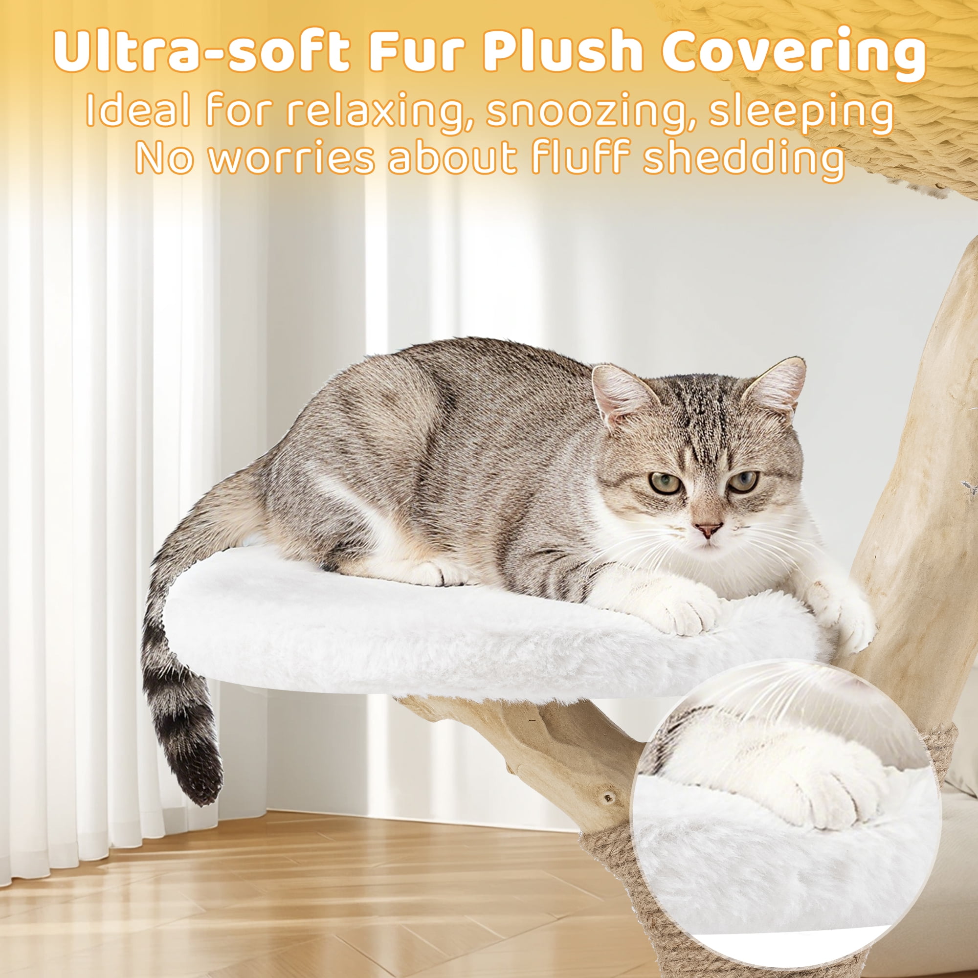 PERIMIDOME 31'' Cat Tree with Condo and Scratching Post Tower, Multilevel Cat Tree Tower for Indoor