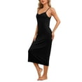 thumbnail image 4 of INSPIRE CHIC Women's Nightgown Adjustable Spaghetti Strap Nightshirts Modal Chemise Sleep Dress M Black, 4 of 6