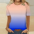 thumbnail image 2 of Summer Tee for Women Gradient Shirts Short Sleeve Tops Casual Loose Blouses Teen Girls Outfit, 2 of 4