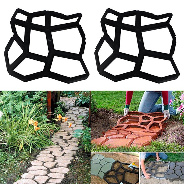 2x de Hormigón para Pavimentación de Bricolaje para Jardín , Escalonada para Jardín, de Césped, Pavimentadora para Ca DYNWAVEMX Molde de pavimentación de jardín