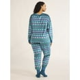 thumbnail image 4 of Joyspun Women's Stretch Velour Pajama Set with Socks, 3-Piece, Sizes XS-3X, 4 of 5