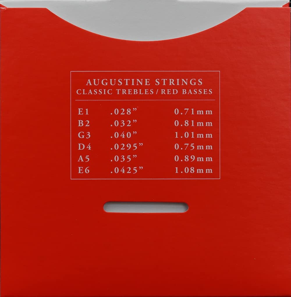 Augustine Strings 362581 Medium Tension Nylon Guitar Strings, Classic & Red