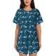 thumbnail image 1 of Fotbe Cute Shark Conjunto de Pijama Estampado para Mujer, 2 Piezas, Ropa de Dormir con Camiseta de Manga Corta y Shorts Suaves-XX-Large, 1 of 6