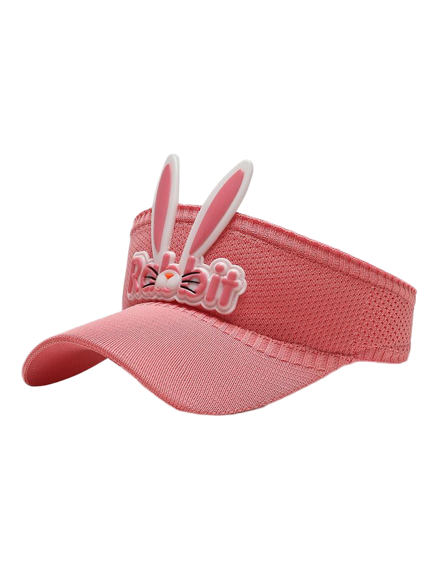 Toddler Kids Boys Girls Folding Visor Cap Bunny Ears Weave Straw Summer Sun Hats