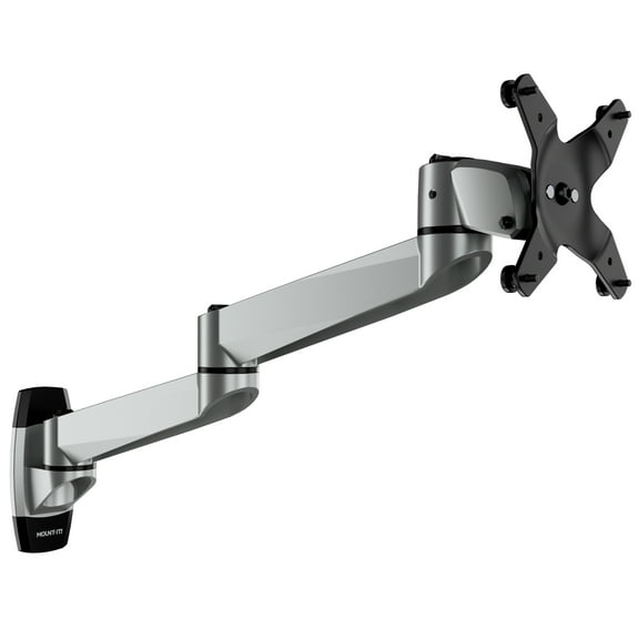 Mount-It! Single Monitor Wall Mount | Fits 13"-34" Computer Screens | TAA Compliant | Silver