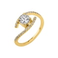 thumbnail image 3 of D-F VS 5.00MM Moissanite Engagement Ring With Diamonds (0.41 ct Moissanite Weight, 0.65 ctw dew) Micro Pave Twist 14K Gold, 3 of 3