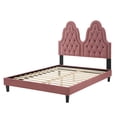 thumbnail image 3 of Tufted Platform Bed Frame, Twin Size, Velvet, Pink, Modern Contemporary Urban Design, Bedroom Master Guest Suite, 3 of 10