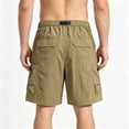 thumbnail image 6 of Nmnitkp Men's Quick Dry Cargo Shorts Elastic Waist with Adjustable Belt Multi-Pocket Breathable Outdoor Hiking Casual Summer Shorts for Men Khaki,M, 6 of 6