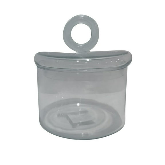 BIDK Home Cylindrical Glass Jar with Lid - 6.75" - Clear