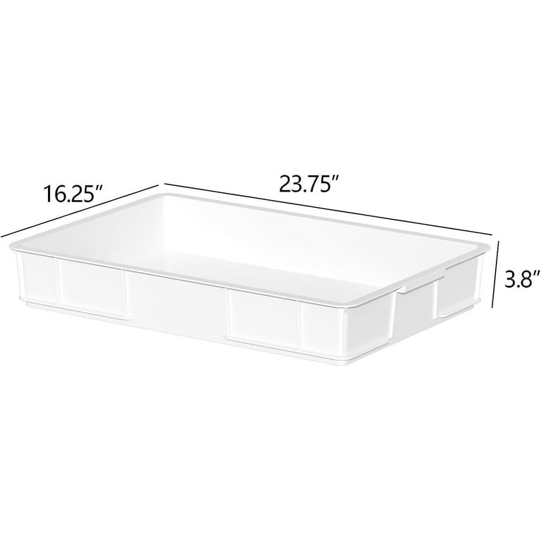ZQRPCA Dough Proofing Box, Stackable Pizza Proofing Dough Trays (23.75 x  16.25 x 3.8 Inches), White, 4 Pack
