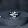 thumbnail image 6 of Rosec Jewels - 1 Carat Lab Diamond Engagement Ring - 6 mm Round Diamond Ring with Side Stones (Ef-Vs Quality), 14K White Gold, US 7.00, 6 of 9