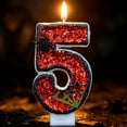 thumbnail image 5 of Btomtd Halloween Number Candles, 3 Inch Numeral Cake Topper Candle with Spider Web Decor for Spooky Party Cake, 5, 5 of 9