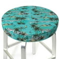 thumbnail image 3 of Daiia Hawaii Palms Stool Covers Round,Round Bar Stool Covers Waterproof Bar Chair Covers Washable Stool Cushion Slipcover for 12-14 Inch Chair-13 inch, 3 of 7
