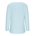 thumbnail image 6 of Itsame Blouses for Women, Long Sleeve Solid Color Plus Size Daily Casual Basic Tops Light Blue L, 6 of 6