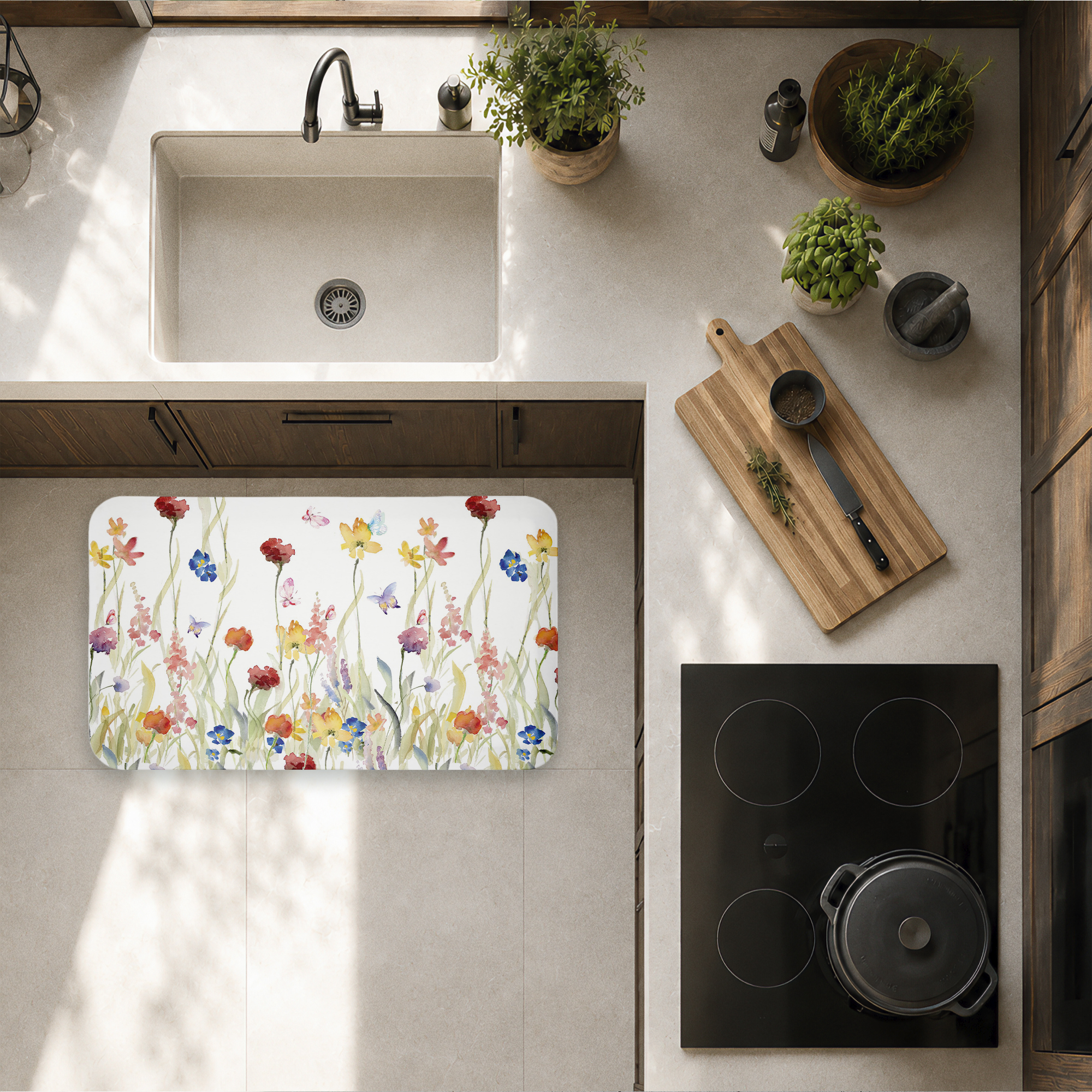 Stupell Industries Amongst The Flowers Printed Anti-Fatigue Floor Mat, design by Lanie Loreth